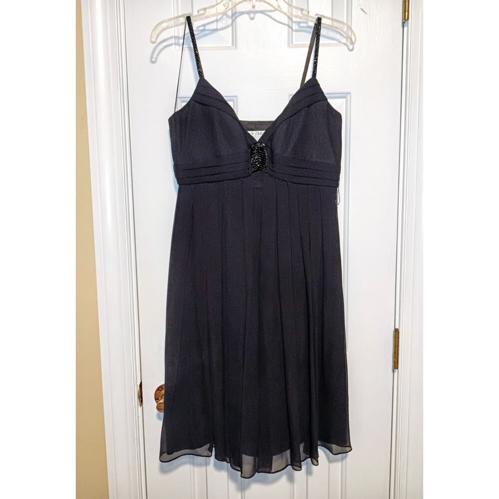 Maggy London - Vintage Silk Beaded Spaghetti Strap Cocktail Dress - Sz 8 - EUC